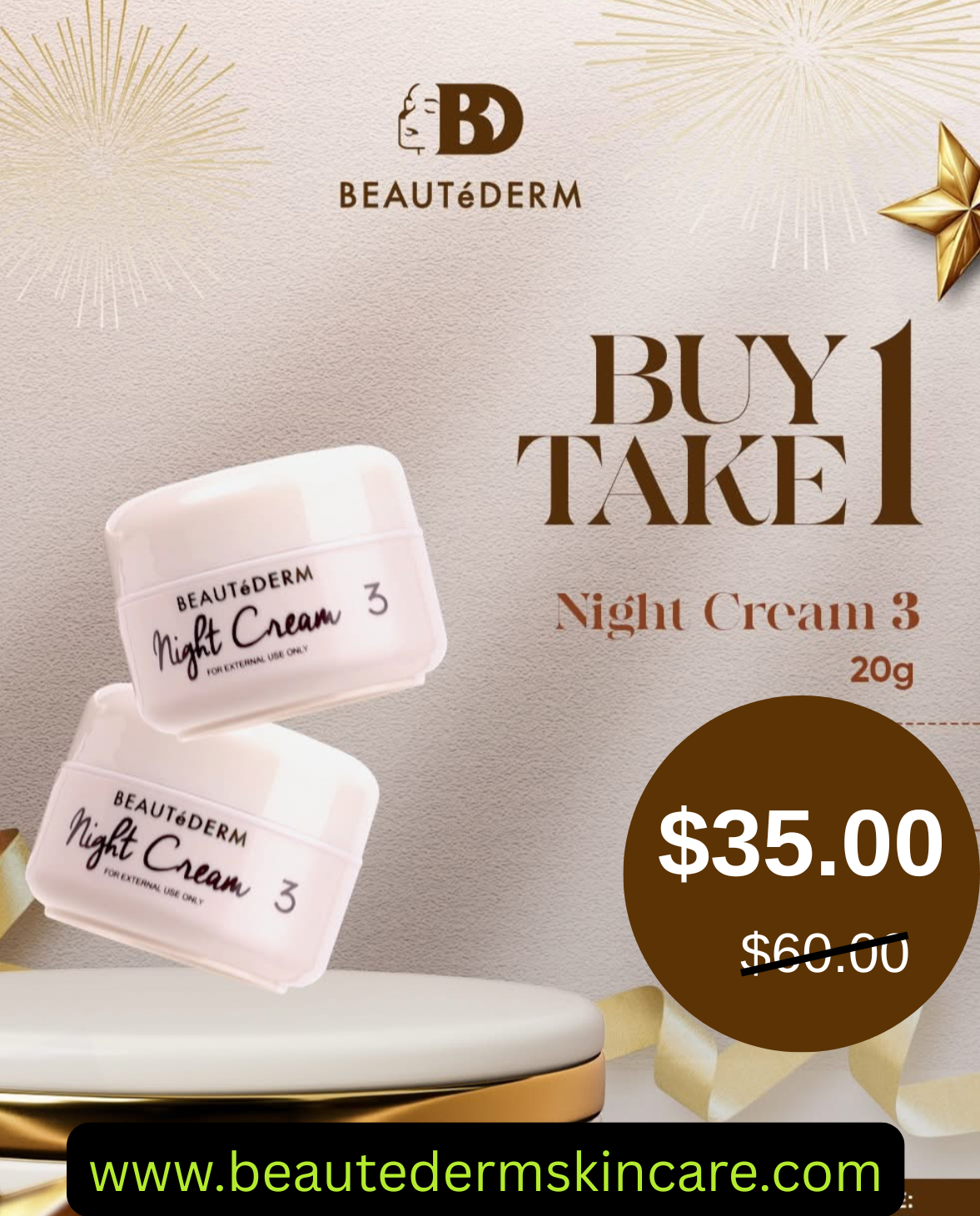 Buy1 Get1 Free - Night Cream3 20g- Anti-aging