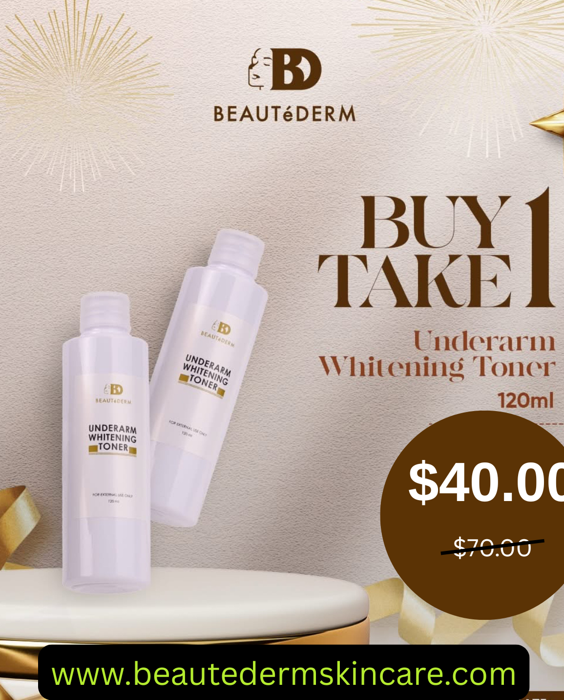 Buy1 Get1 Free - Underarm Whitening Toner (120ml)