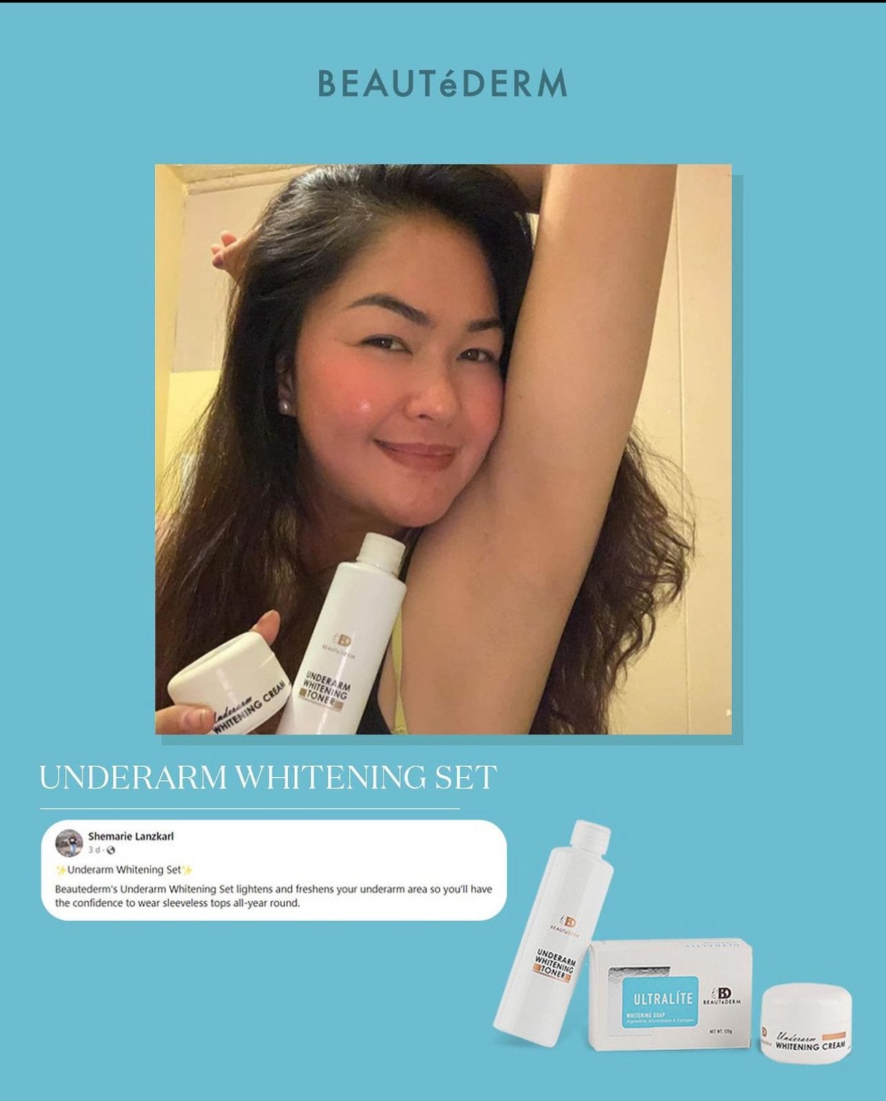 Underarm whitening set review by customer- beautederm usa - beautederm canada