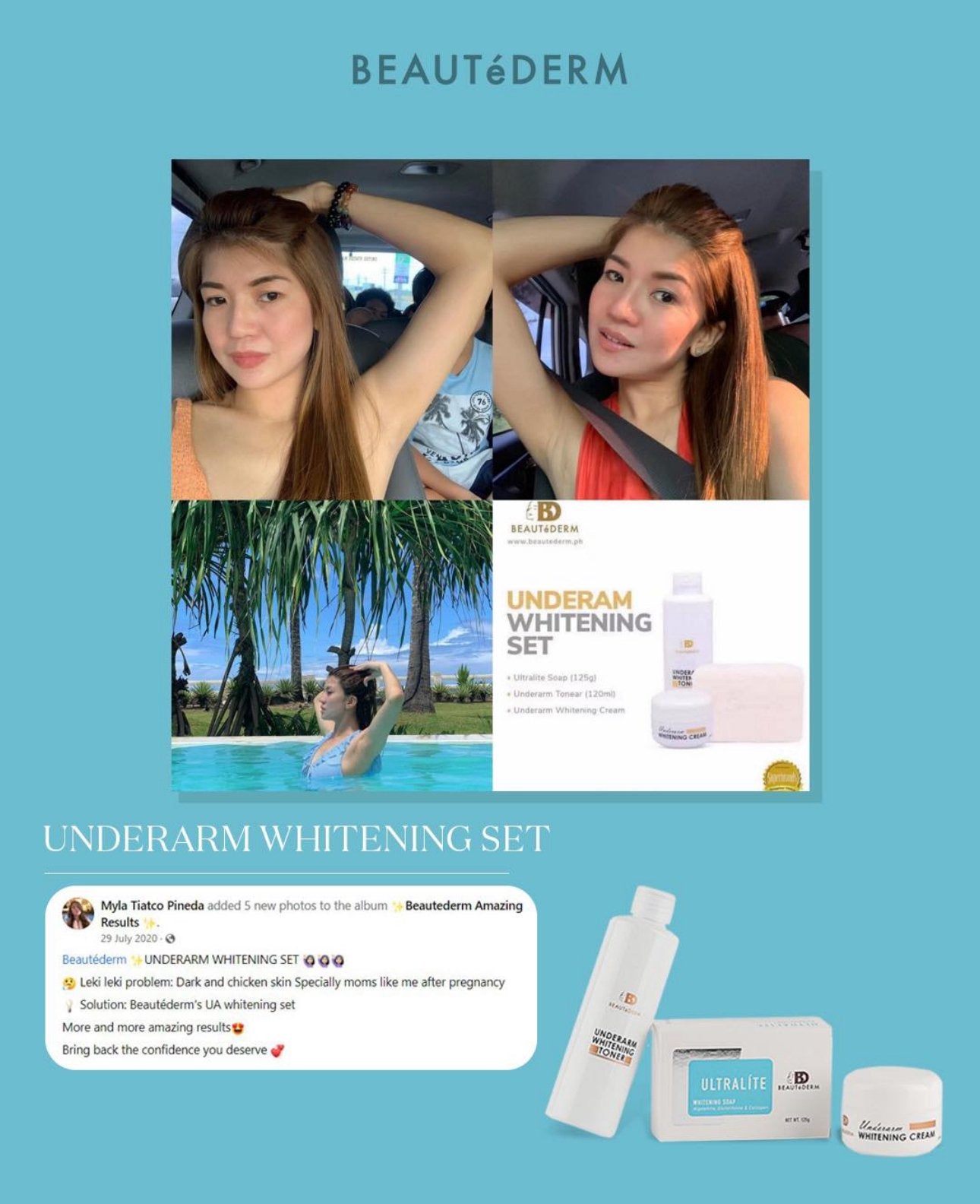 Underarm Whitening Toner (120ml) - testimonial by beautederm