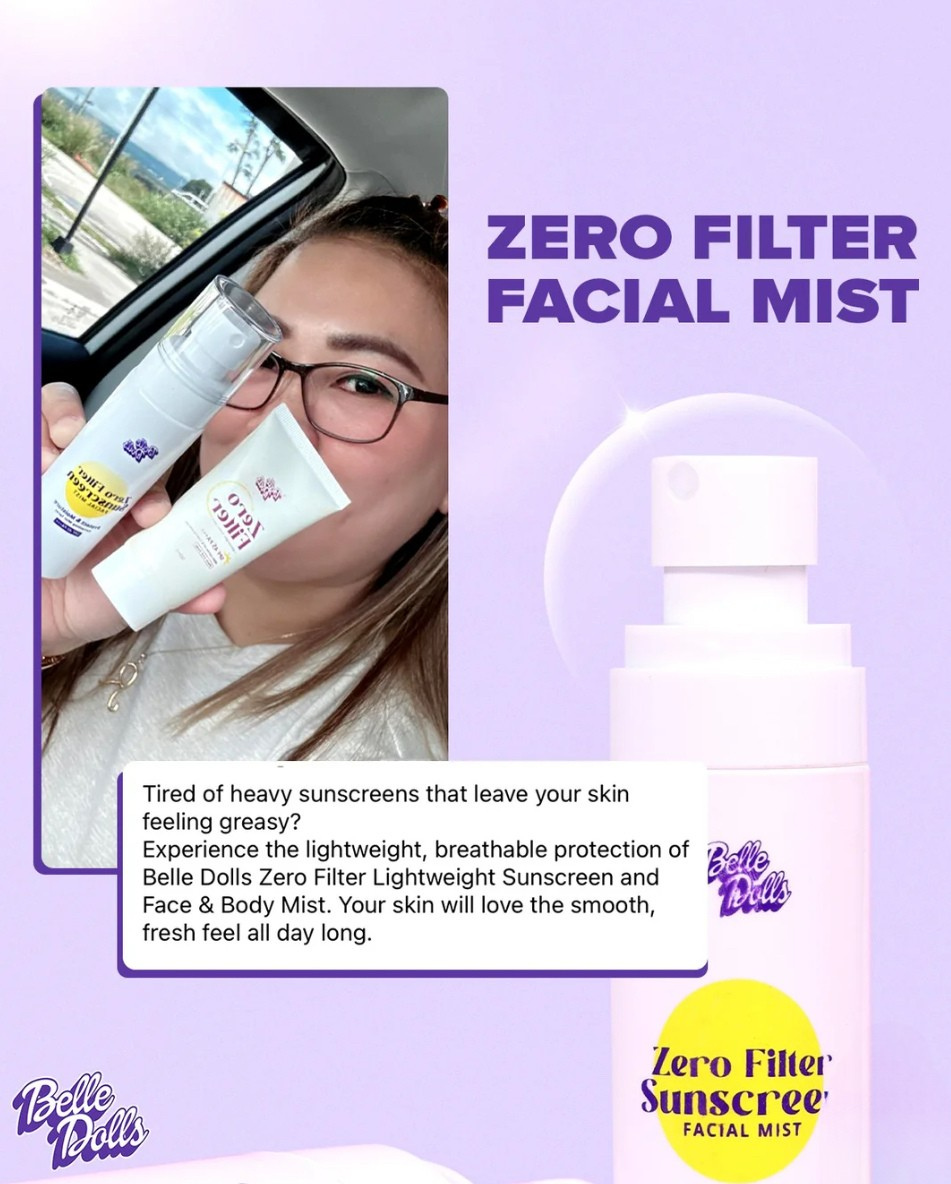 Beautederm skincare-Belle Dolls Zero Filter Lightweight Sunscreen 50ml (Face and Body) SPF45 PA+++