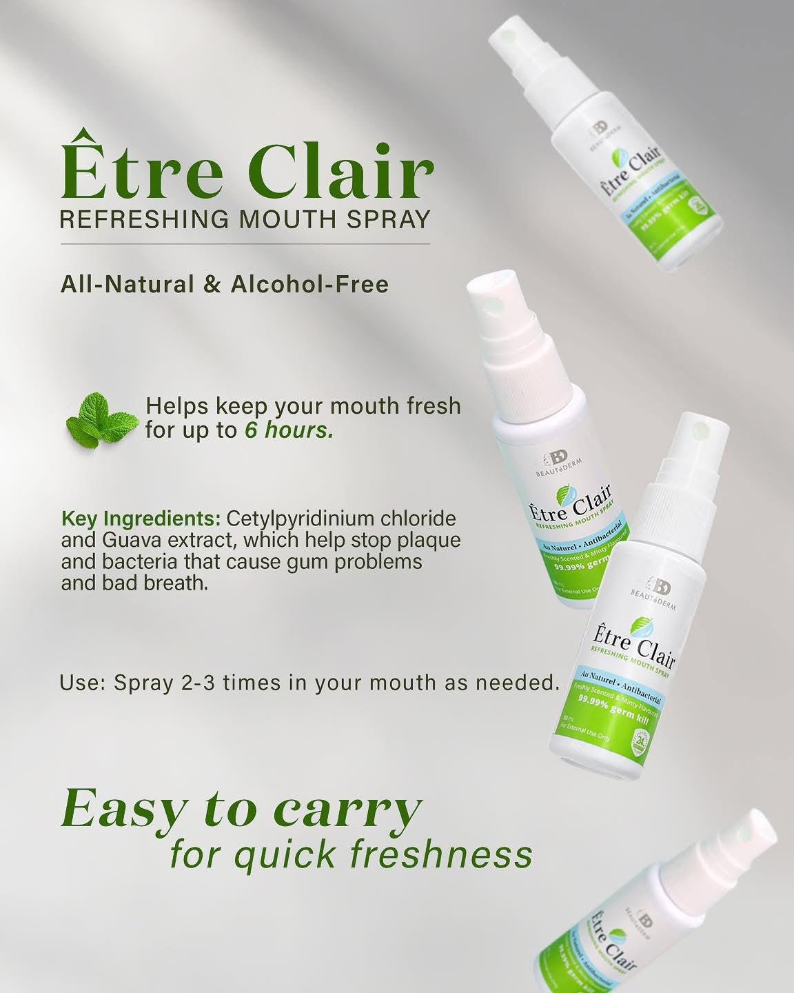 beautederm Philippines products -Etre Clair Refreshing Mouth Spray (30ml)