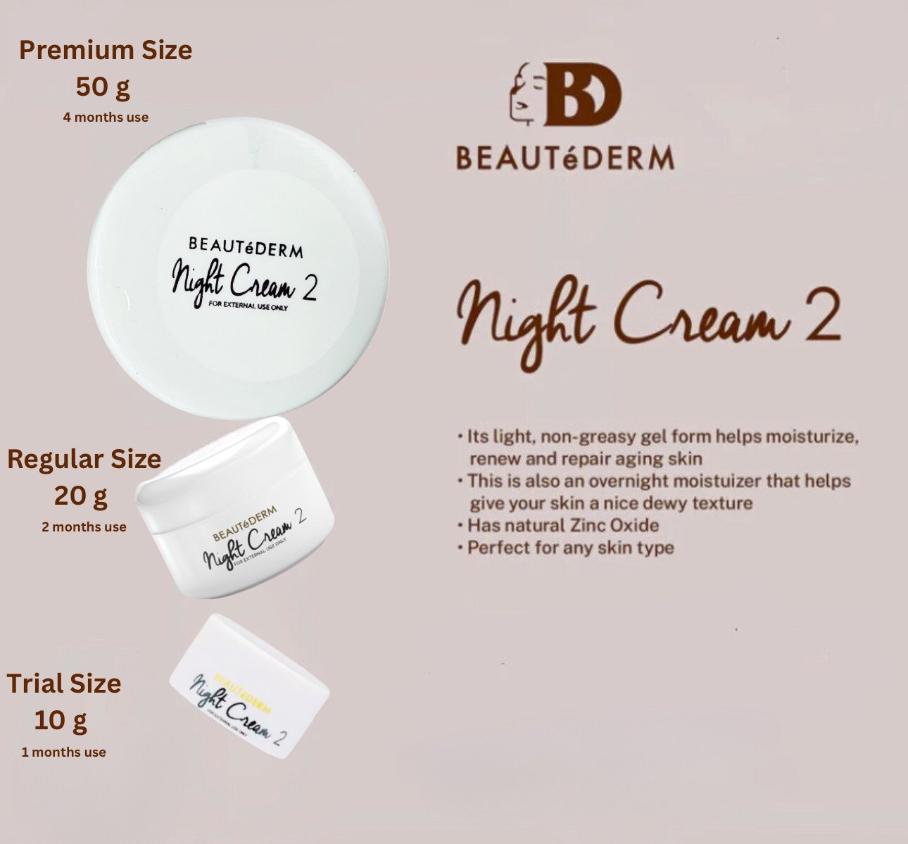 Night Cream2 50g (Premium Size) Good for 4months