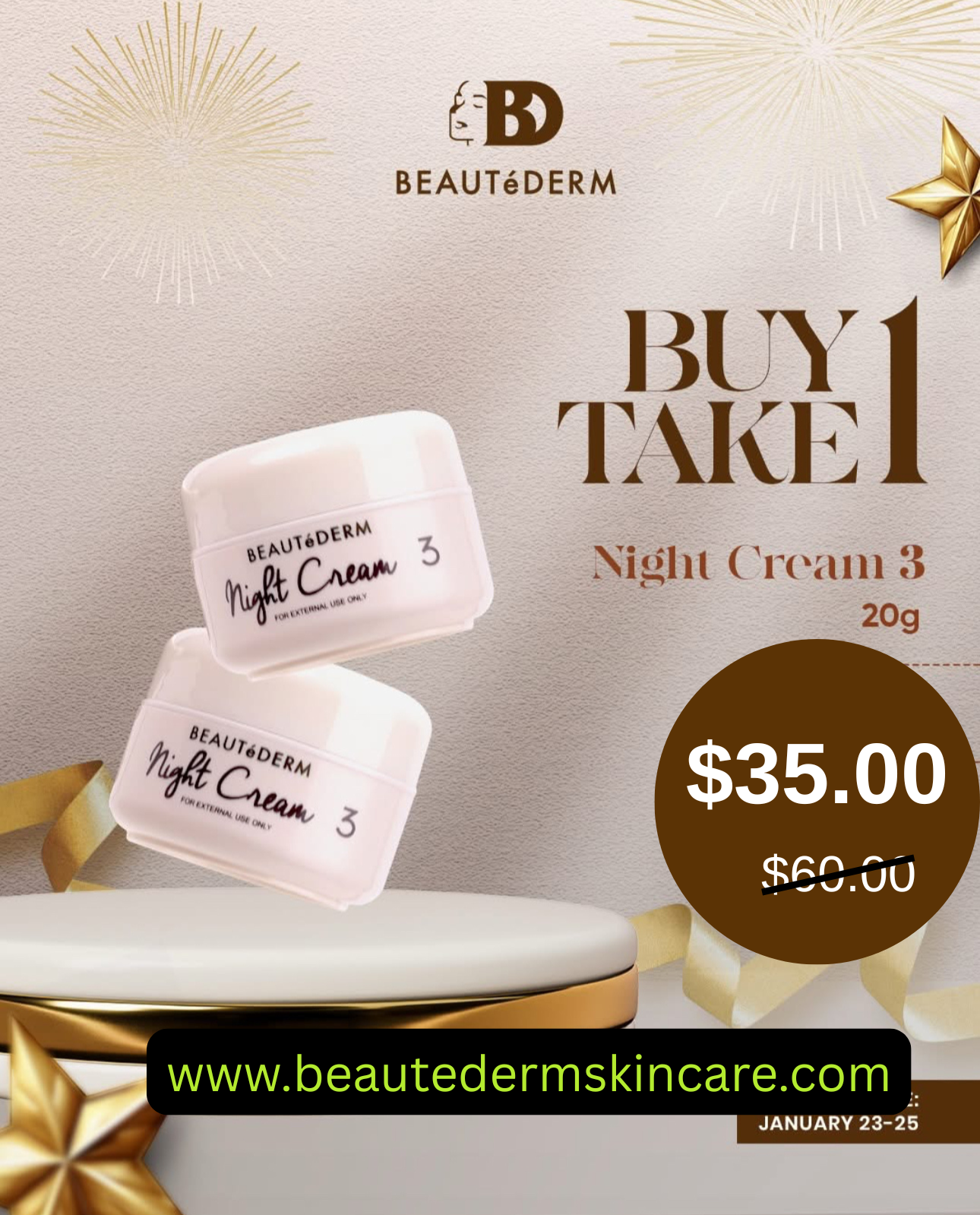 Buy1 Get1 Free - Night Cream3 20g- Anti-aging