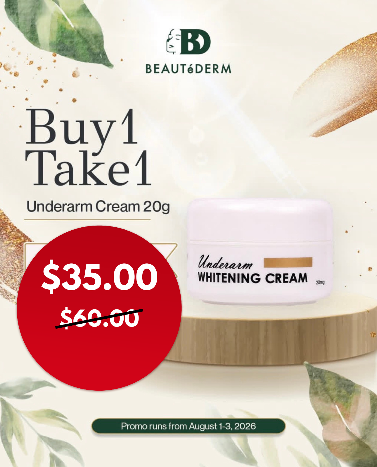BUY 1 GET1 FREE -Underarm Whitening Cream (20g)