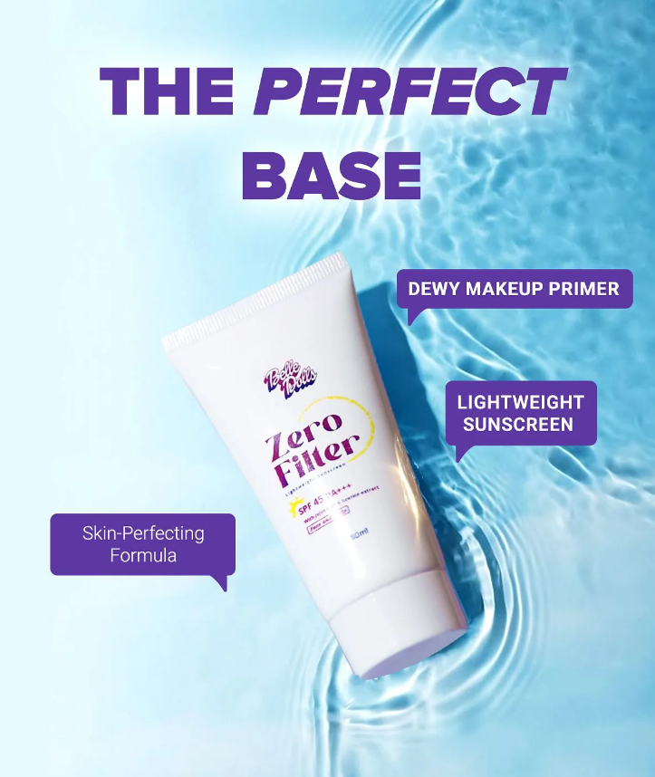 Belle Dolls Zero Filter Lightweight Sunscreen 50ml (Face and Body) SPF45 PA+++ BEAUTeDERM skincare 