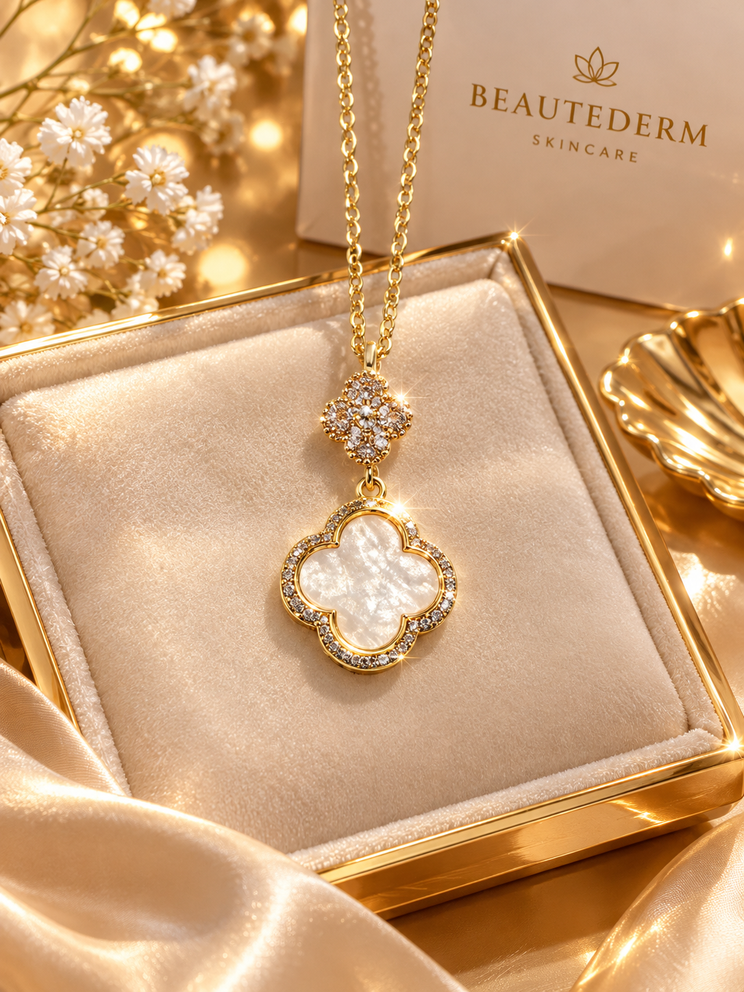 Clover Necklace with Cubic Zirconia