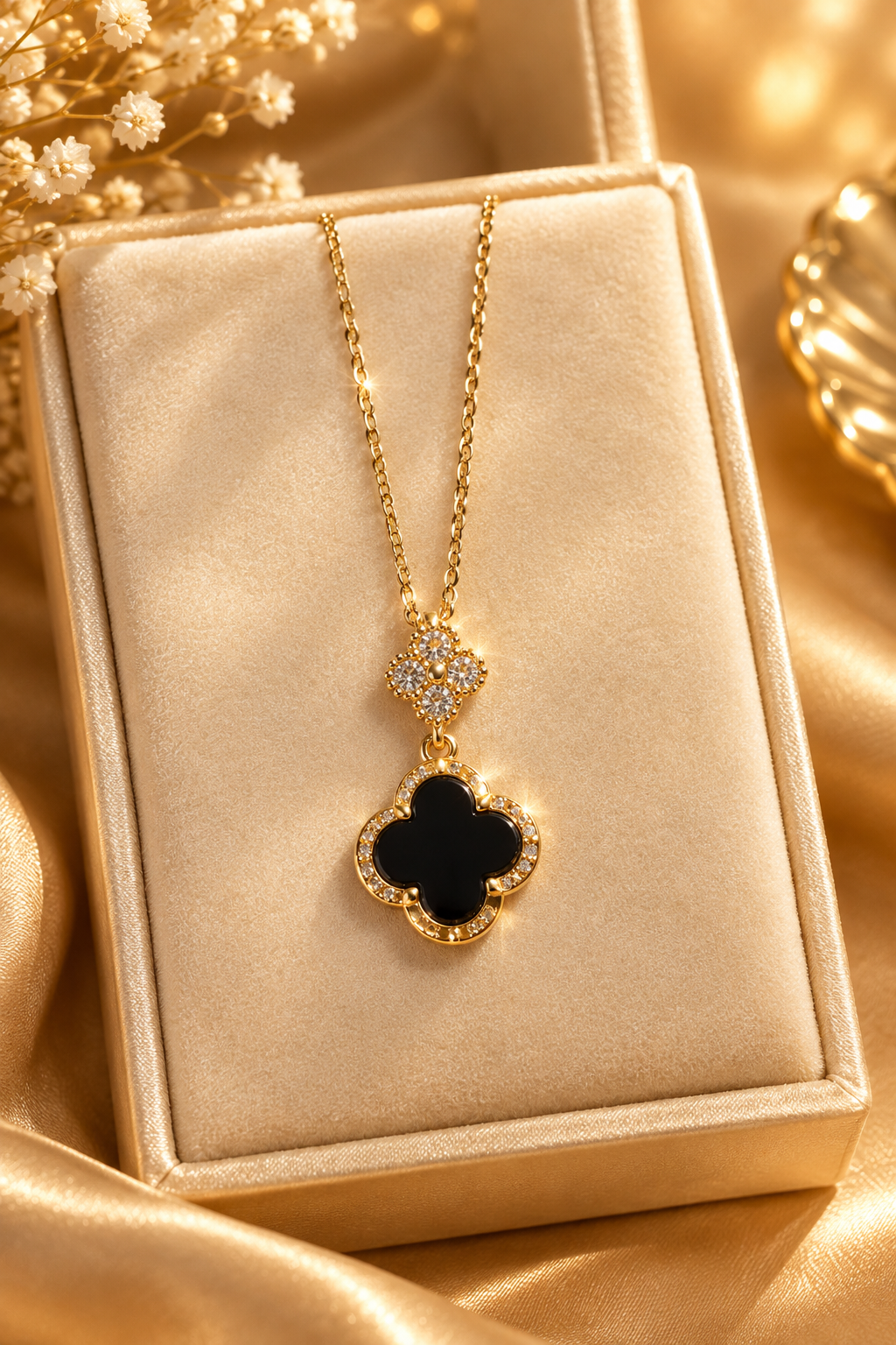 Clover Necklace with Cubic Zirconia