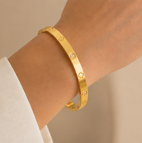 Love Bracelet with Zircons - Gold