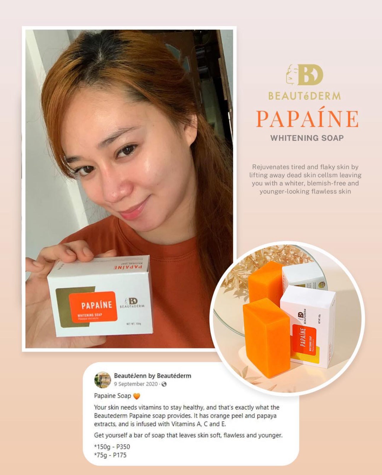 papaine whitening soap - happy customer’s review- beautederm products- beautederm skincare