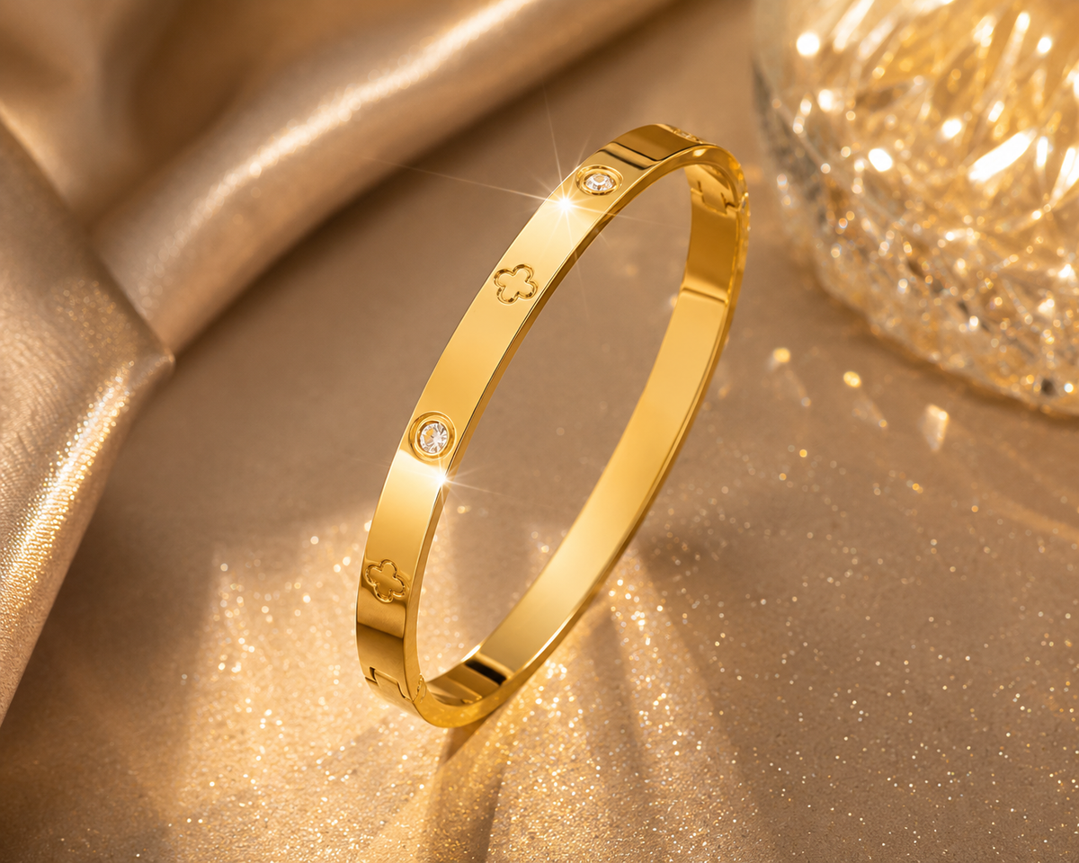 Love Bracelet with Zircons - Gold