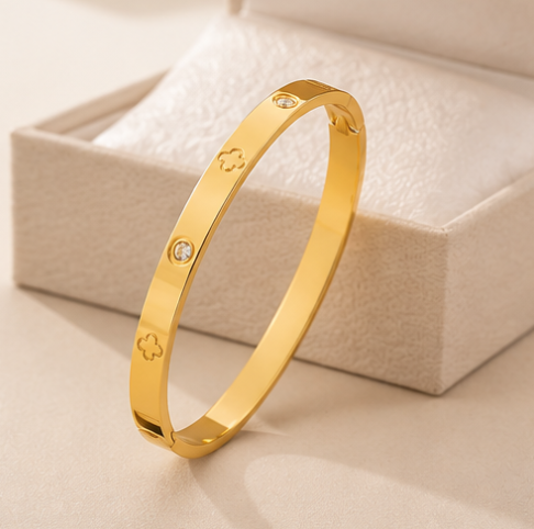 Love Bracelet with Zircons - Gold