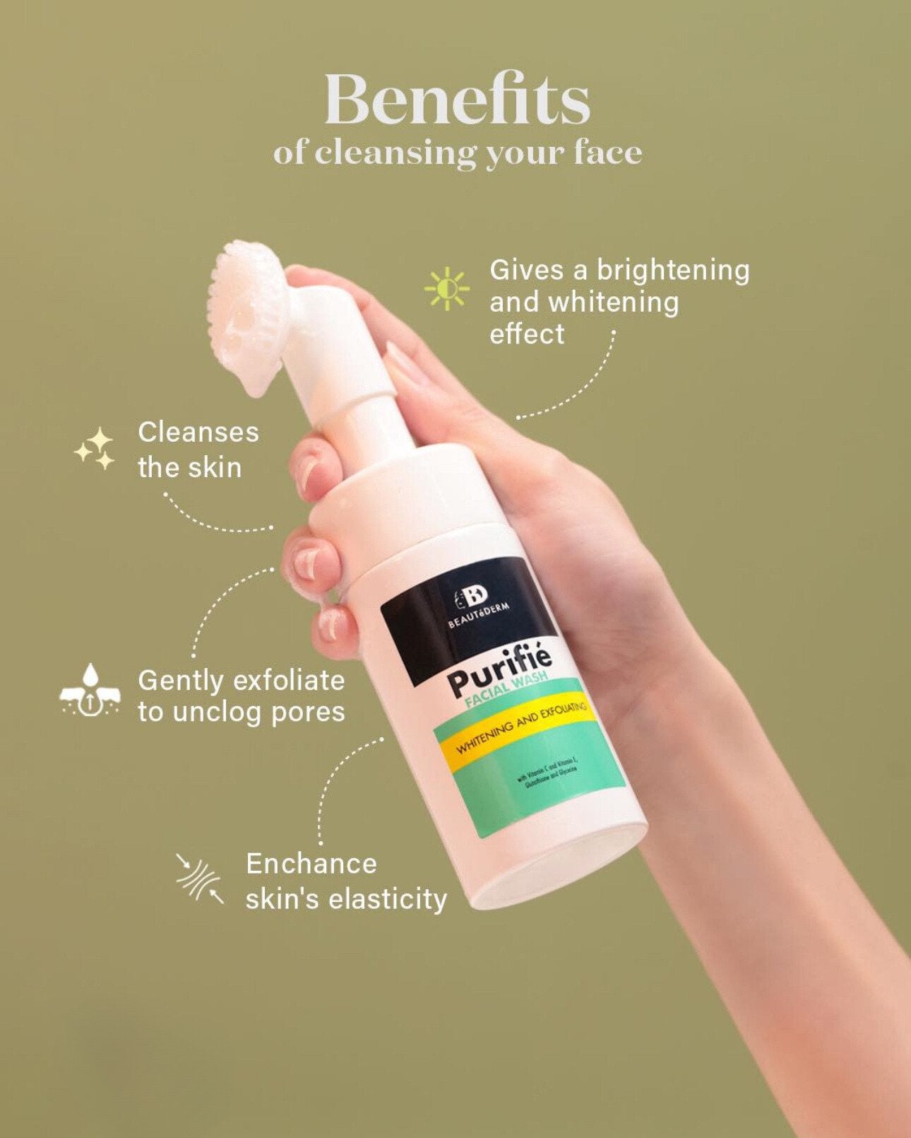 Purifie Facial Wash with Brush (100ml) - beautederm product